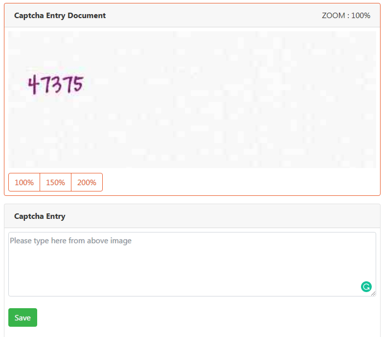 captcha entry work