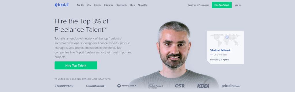 toptal freelance website